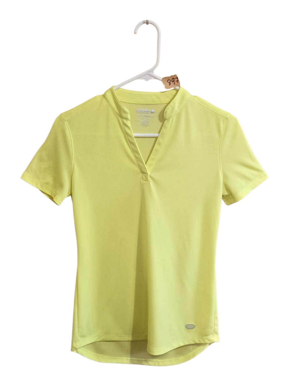 Reel Legends Women's Short Sleeve V-Notch Performance Top -‎ Flouresent Yellow